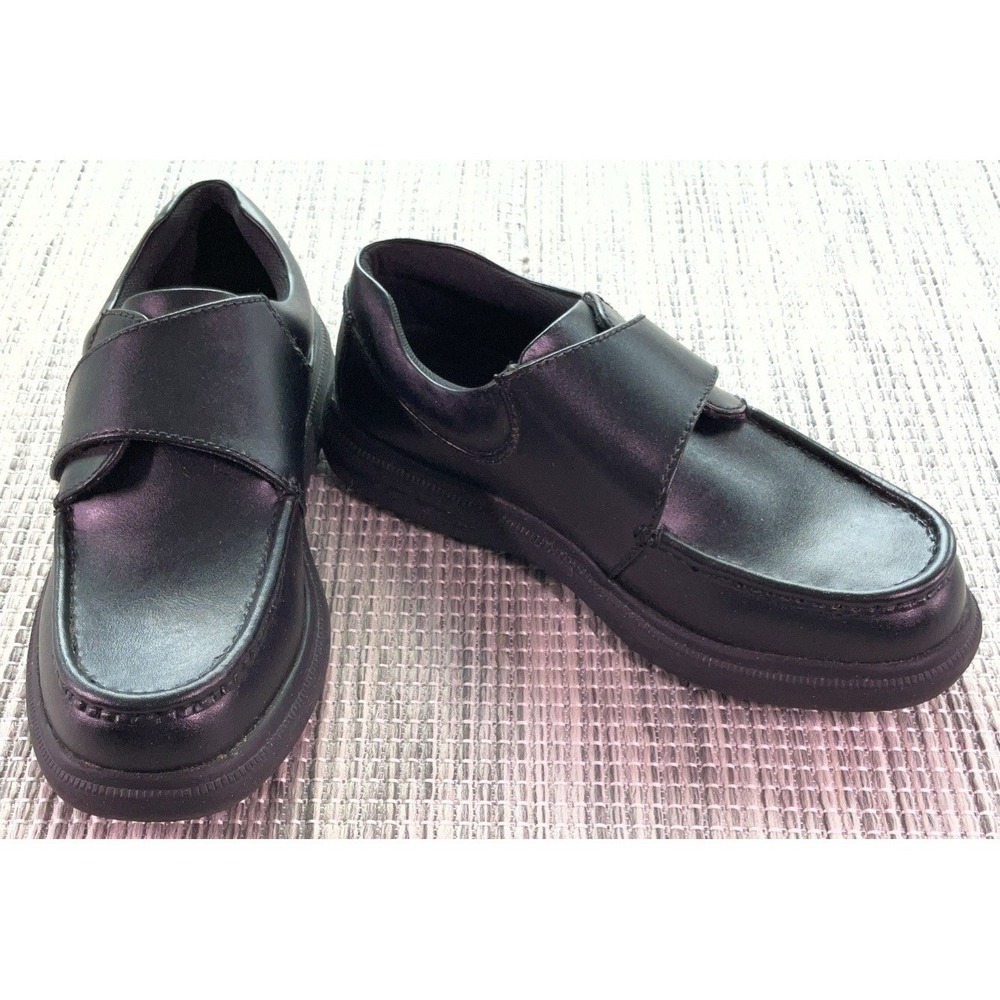 Hush Puppies Gil Men's Black Leather Slip-On Hook and Loop Closure--US 8W